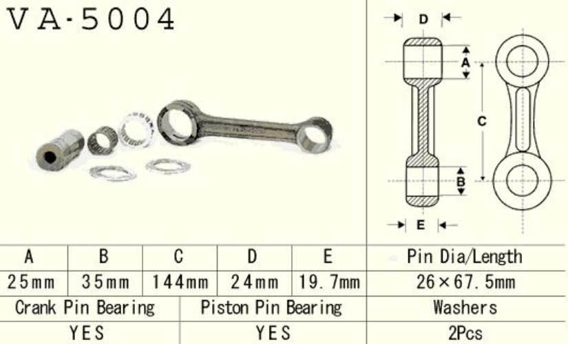 Vesrah Korbowód Honda Cr 500 '87-'01 Va5004 Made In Japan