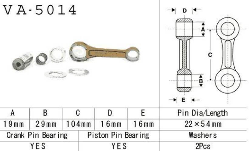 Vesrah Korbowód Honda Cr 125 '88-'07 Va5014 Made In Japan