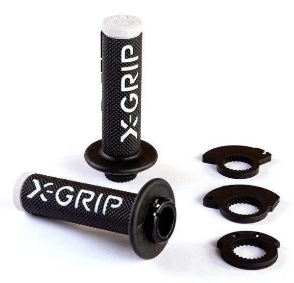X-Grip Manetki Gripy Braaaap Grips Lock-On-Grip Z Adapterami Rolgazu White