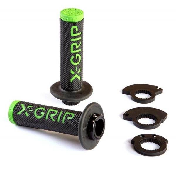 X-Grip Manetki Gripy Braaaap Grips Lock-On-Grip Z Adapterami Rolgazu Green
