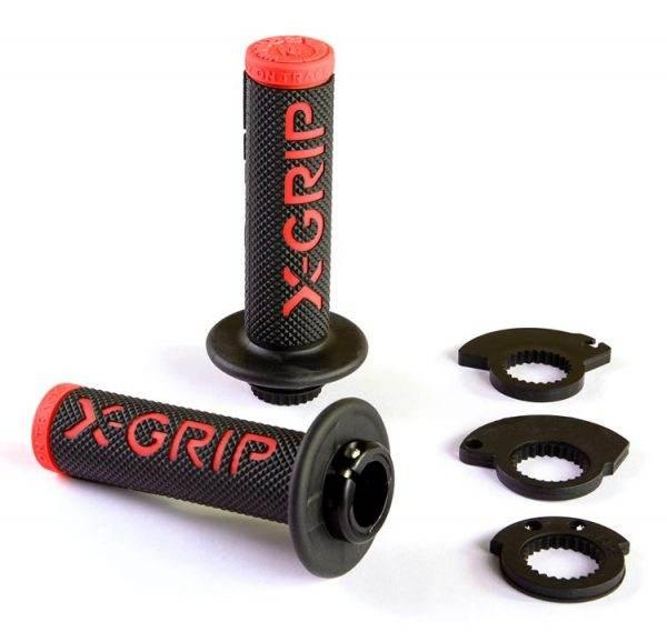X-Grip Manetki Gripy Braaaap Grips Lock-On-Grip Z Adapterami Rolgazu Red Ko