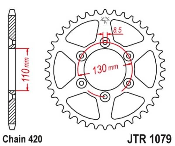 Jt Zębatka Tylna Cpi 50Sm '06-12 Jtr1079.53 * Łańc. 520