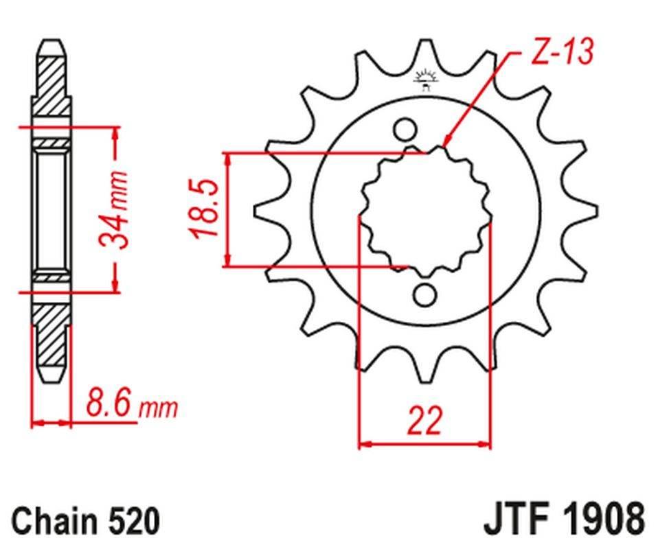 Jt Zębatka Przednia 2276 15 Ktm 390 Duke '13-'18, 390 Rc '14-'18 227615Jtrb