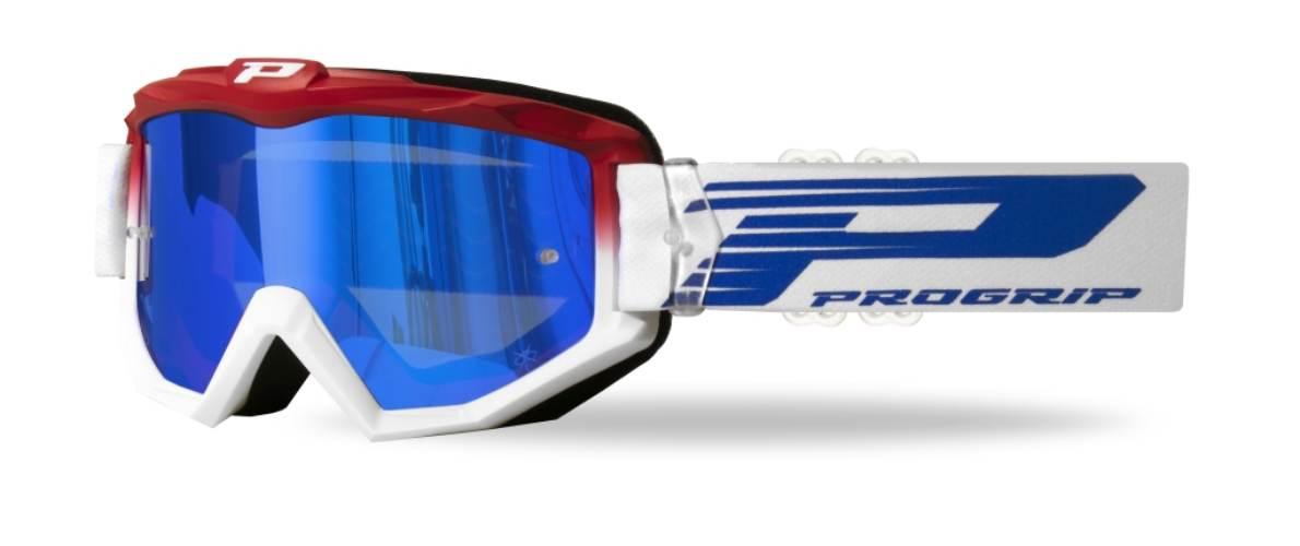 Progrip Gogle Pg3201-130 Fl Atzaki Kolor Czerwony Biały Szyba Pg 3246C Nieb