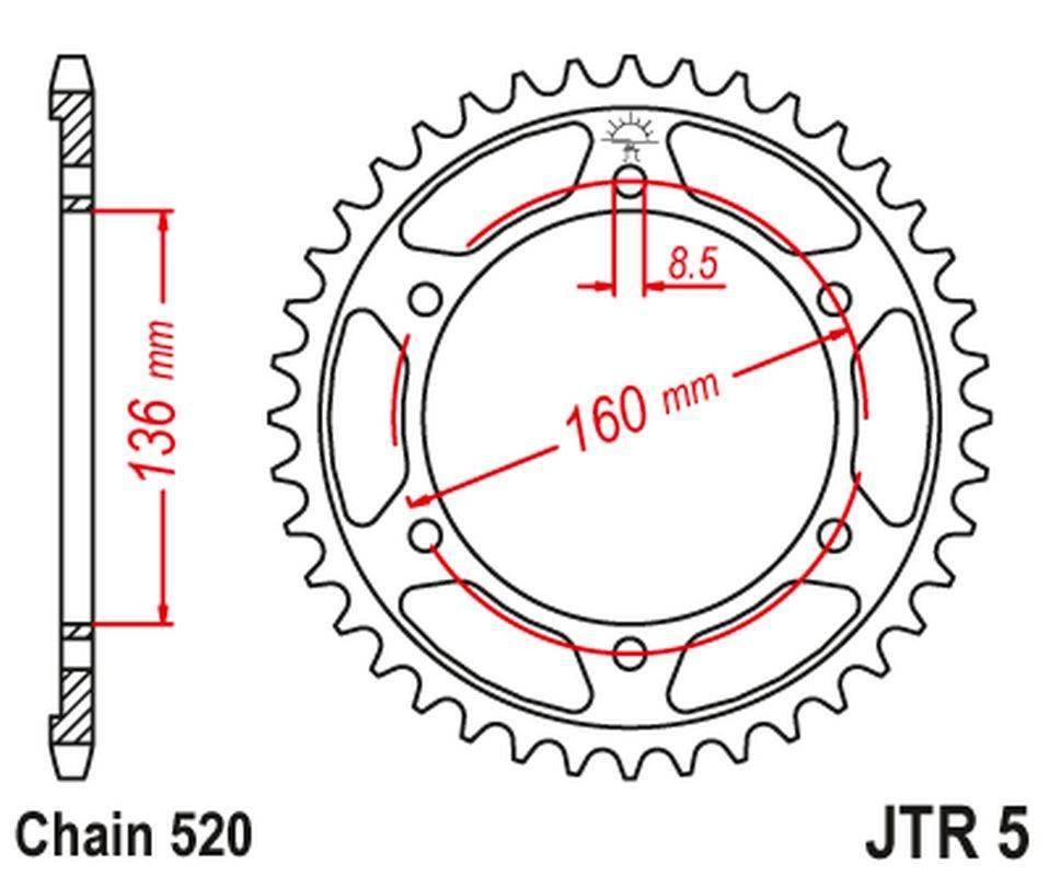 Jt Zębatka Tylna 3552 44 Bmw F 650, Aprilia Pegaso 650 '07-'09 355244Jt Łań