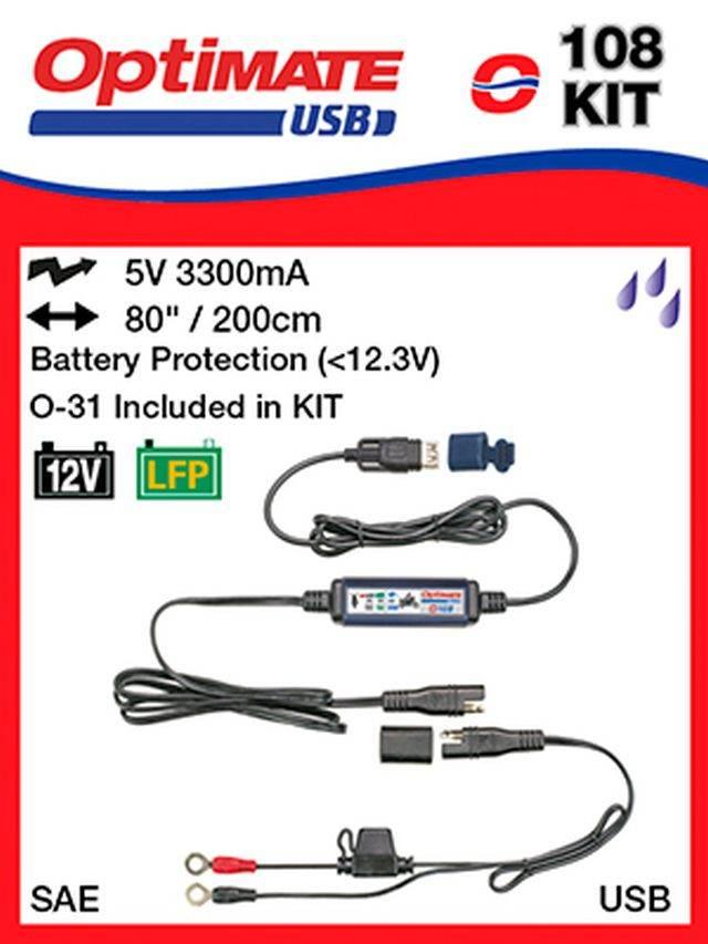 Optimate Ładowarka Usb Ze Złączem Sae 3300Ma I Złączem O31 El
