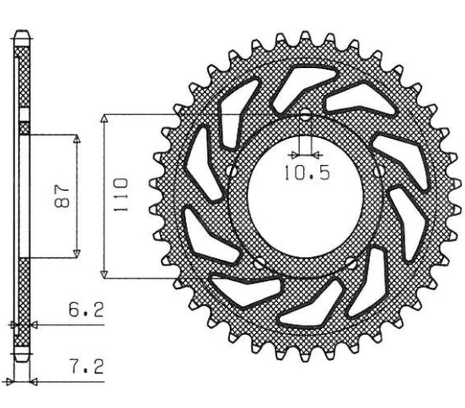 Sunstar Zębatka Tylna 828 47 Suzuki Gsf 650 Bandit 07-15, Gsx 650 F 08-15 J