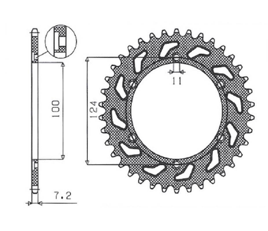 Sunstar Zębatka Tylna 4366 38 Ducati Monster 1000 '03-'05 Jtr745.38 Łańc. 5