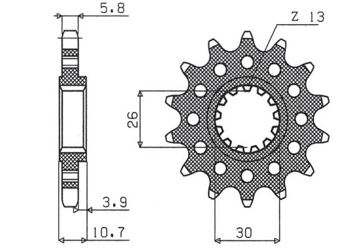 Sunstar Zębatka Przednia 579M 17 Yamaha Fz1 '06-'14, R1 '04-'14, Fj, Xjr Jt