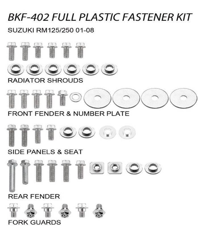 Accel Komplet Śrub Do Plastików Suzuki Rm 125/250 '01-08 Bkf-402