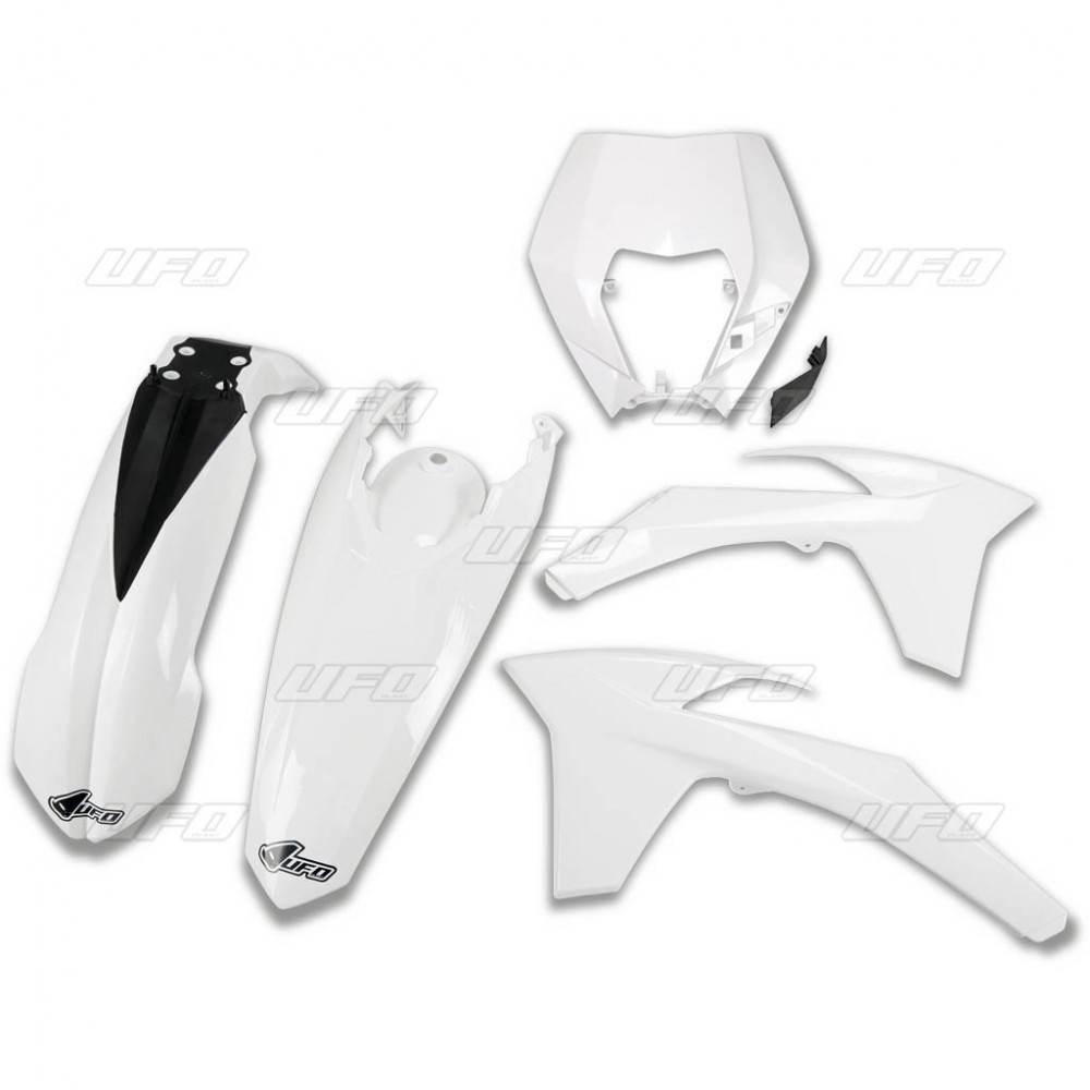 Ufo Komplet Plastików Ktm Exc/Excf '12-'13 Z Osłoną Lampy Kolor Biały Kt521