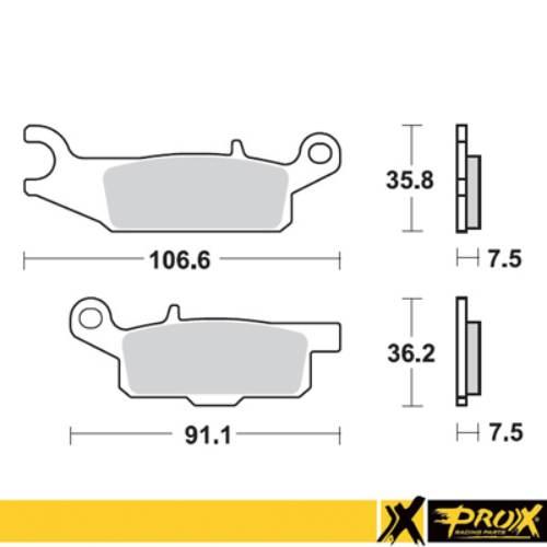 Prox Klocki Hamulcowe Kh444 Yamaha Yfm 550 Grizzly '11-14, Yfm 700 Grizzly