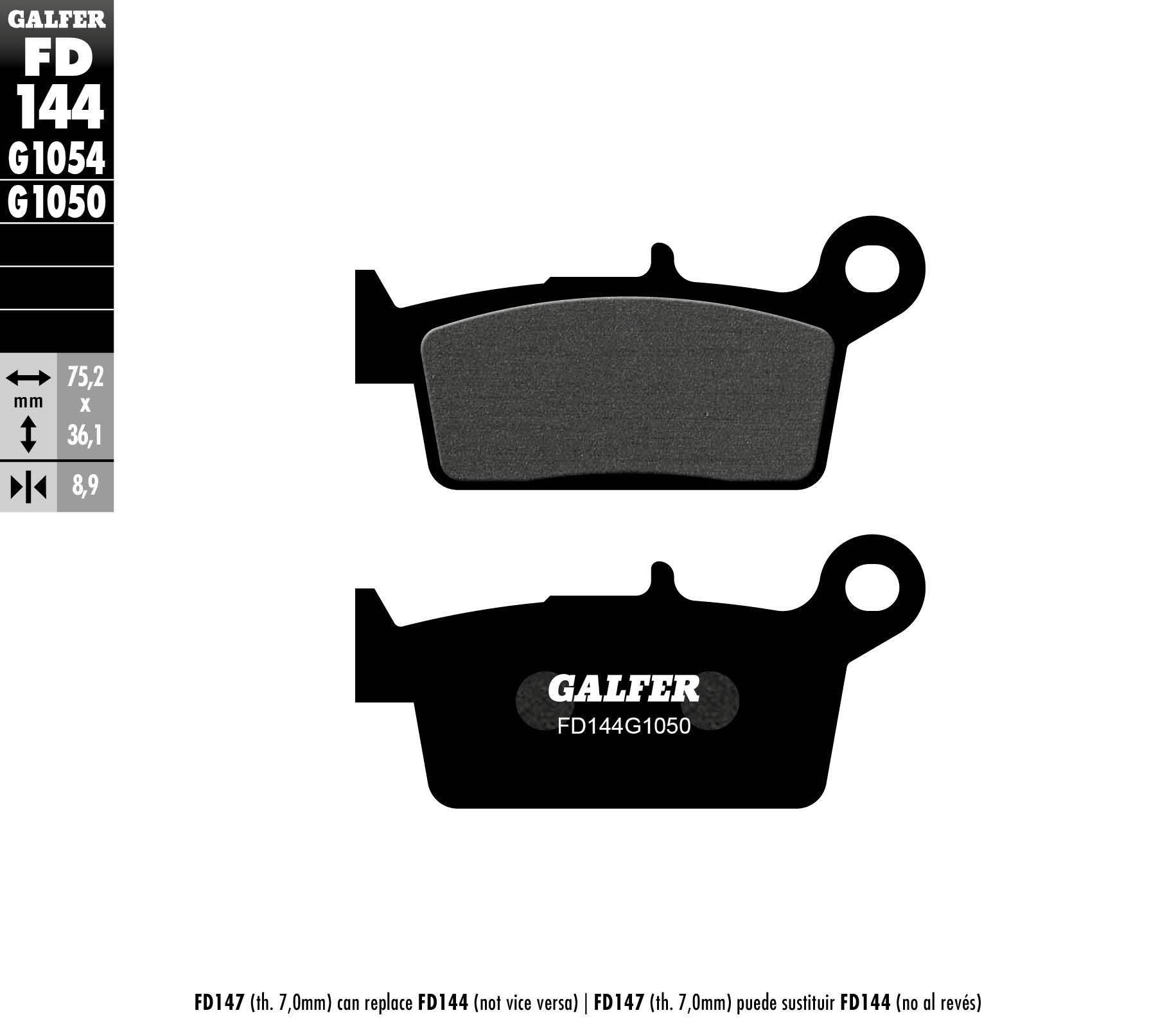 Galfer Klocki Hamulcowe Kh131 Półmetaliczne Scooter Grubość 8,9Mm