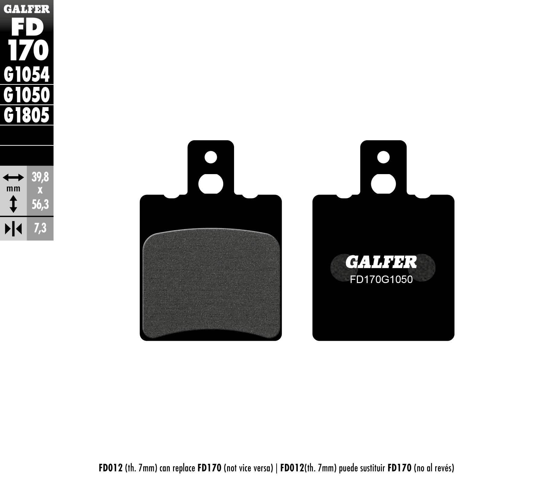 Galfer Klocki Hamulcowe Kh047 Półmetaliczne Grubość 7,3Mm Scooter