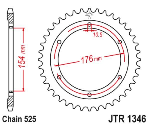 Jt Zębatka Tylna 4679 44 Honda Cb 1000Ra '18-19, Vfr 800 V-Tec Abs '14-'17