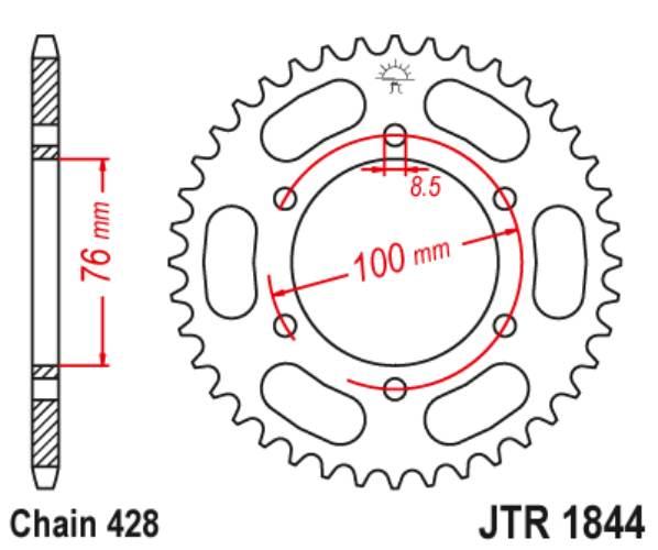 Jt Zębatka Tylna 4513 52 Yamaha Yzf 125R '19-22, Mt 125 15-23 +4 451352Jt *