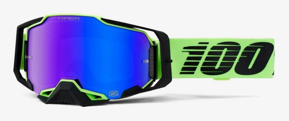 100 Procent Gogle Armega Uruma - Mirror Blue Lens - Kolor Zielony/Czarny Sz