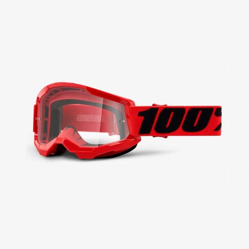 100 Procent Gogle Strata 2 Red - Clear Lens - Kolor Czerwony/Czarny Szybka