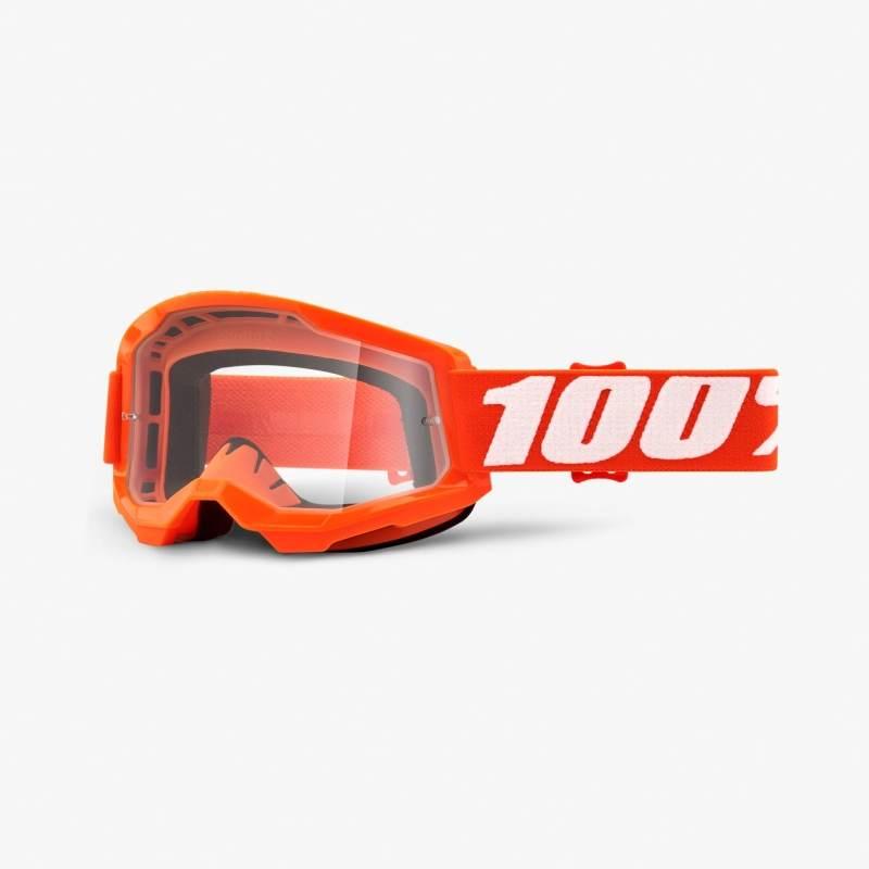 100 Procent Gogle Strata 2 Orange - Clear Lens - Kolor Pomarańczowy/Biały S