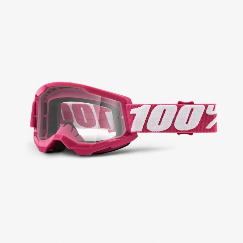 100 Procent Gogle Strata 2 Fletcher - Clear Lens - Kolor Fuksja/Biały Szybk