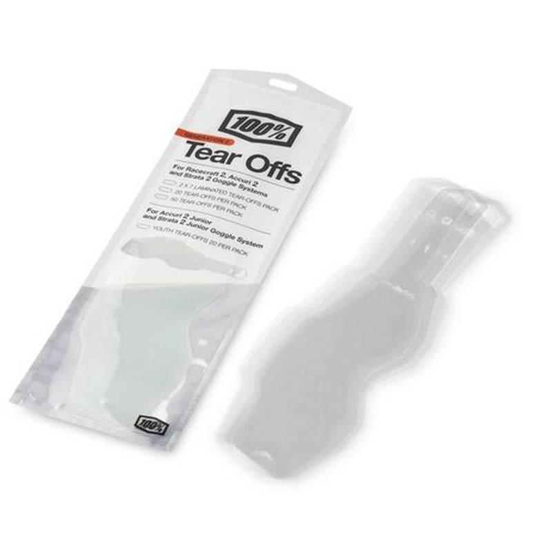 100 Procent Ac2/St2 Youth Standard Tear-Offs 20Pk Zrywki Do Gogli Accuri 2/