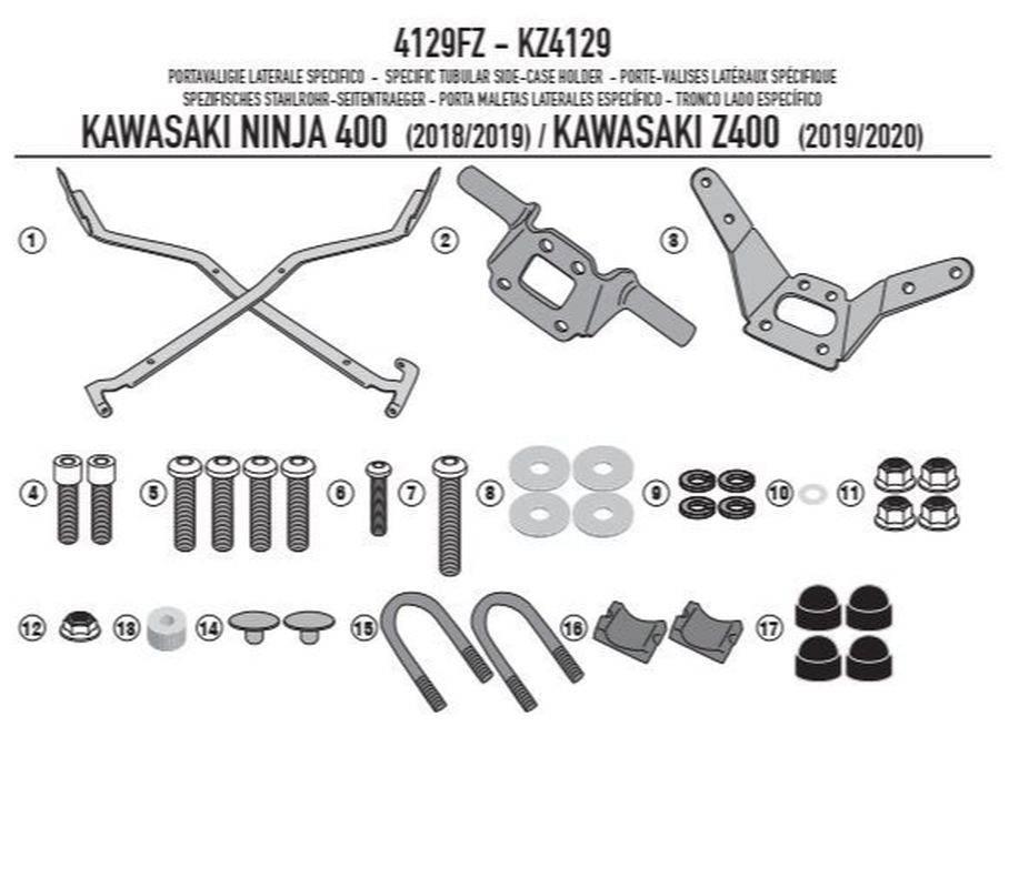 Kappa Stelaż Kufra Centralnego Kawasaki Ninja 400 18-22 Z 400 19-22 Bez Pły