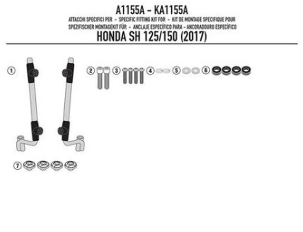 Kappa Mocowanie Szyby 1117Ak Honda Sh 125I-150I 17-19