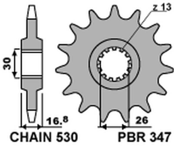 Pbr Zębatka Przednia 347 16 Honda Cbr 1000Rr '04-'16, Cbf 1000, Cbr 900/929