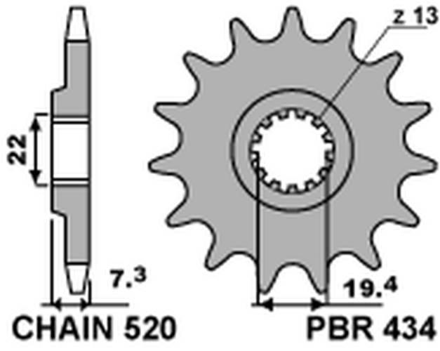 Pbr Zębatka Przednia 434 14 Suzuki Dr 250 '82-'87, Gz 250, Gn 250 Jtf434.14