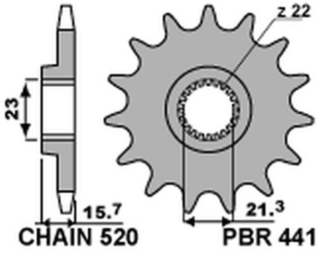 Pbr Zębatka Przednia 441 15 Yamaha Xt 600 '89-'98, Xtz 660 '91-'98 Jtf577.1