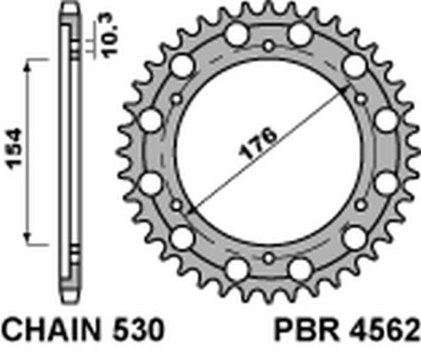 Pbr Zębatka Tylna 4562 43 C45 Honda Cb 1000R '08-'18 Jtr1340.43 Otwór-10,5M