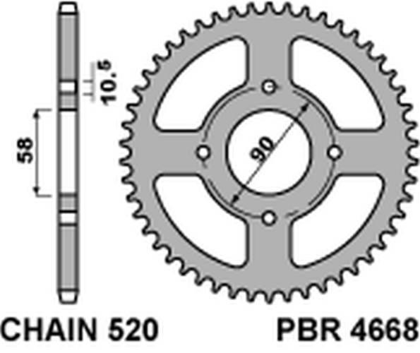 Pbr Zębatka Tylna 4668 45 C45 Ktm 125 Duke 11-13 Jtr273.45 Zamienna Z 279 4