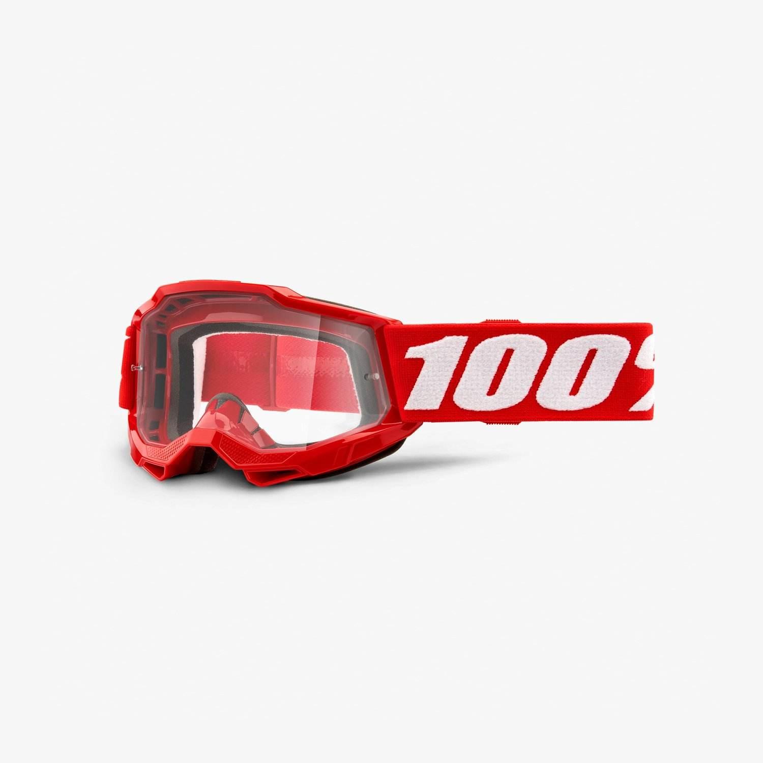 100 Procent Gogle Accuri 2 Youth Junior Red - Clear Lens - Kolor Czerwony/B