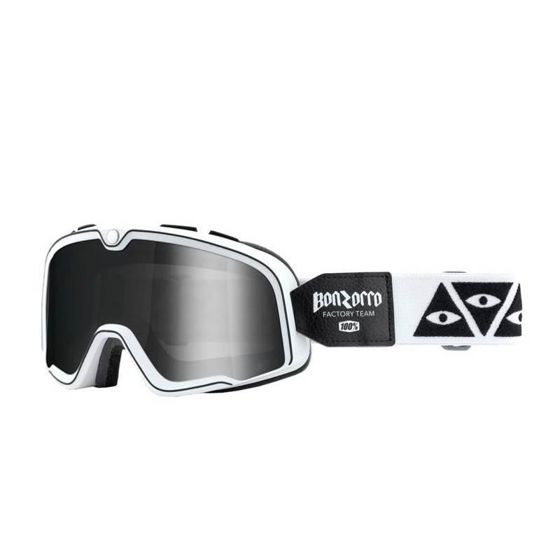 100 Procent Gogle Barstow Bonzorro - Mirror Silver Lens - Kolor Czarny/Biał