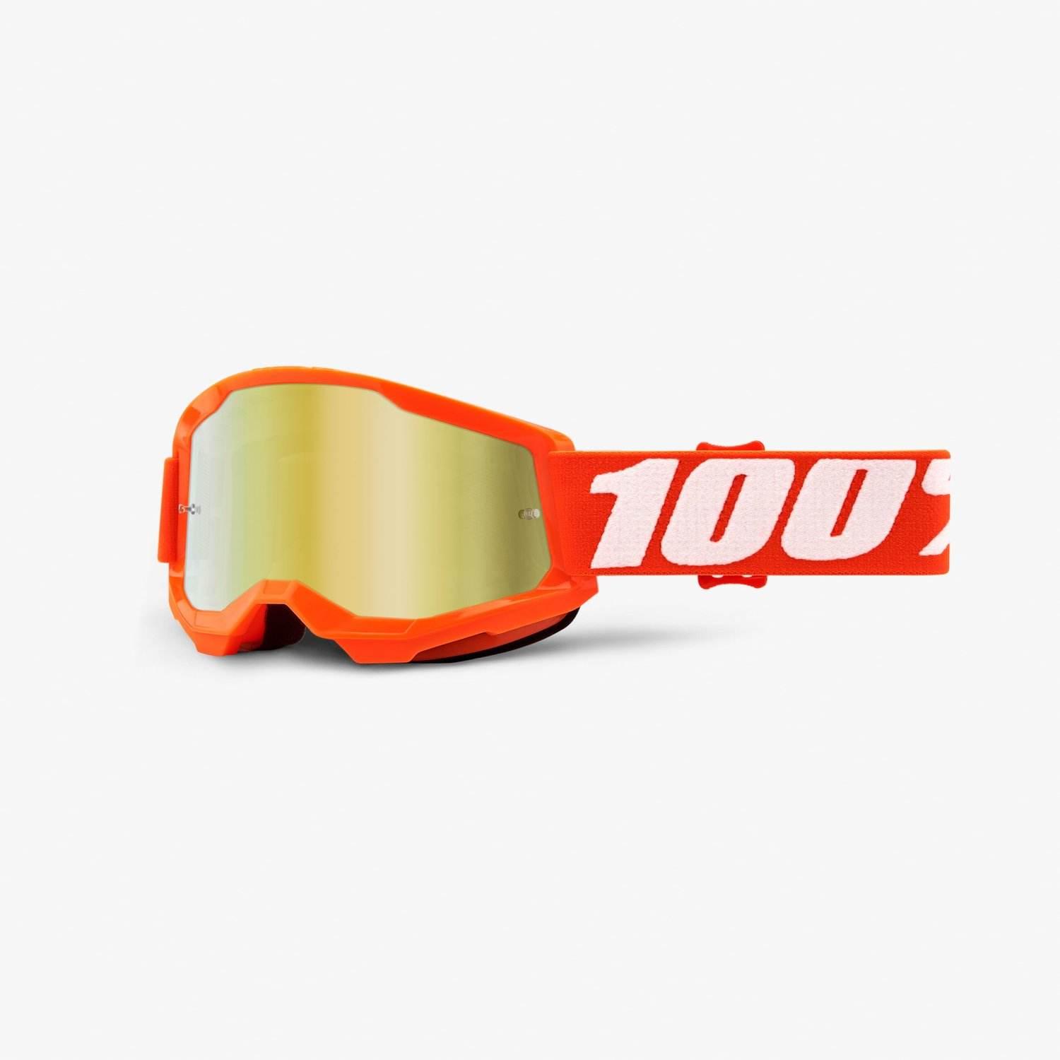 100 Procent Gogle Strata 2 Youth Junior Orange - Mirror Gold Lens - Kolor P
