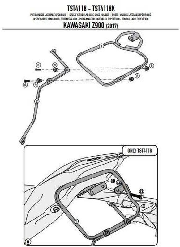 Kappa Stelaż Pod Torby Sakwy Boczne Rb105 Lub Uniwersalne Kawasaki Z 900 17