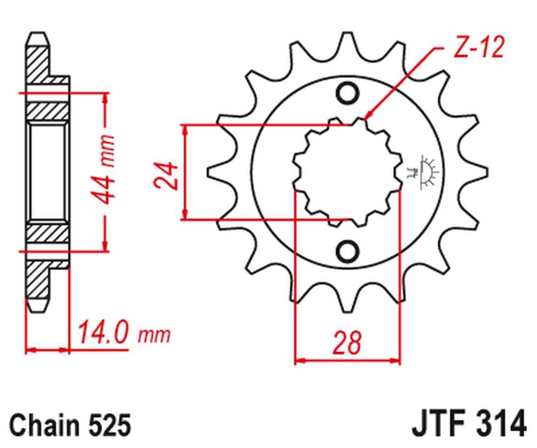 Jt Zębatka Przednia 348 17 Honda Xrv 750 '90-'03 +1 Jtf314.17 * Łańc. 525 - zdjęcie 2