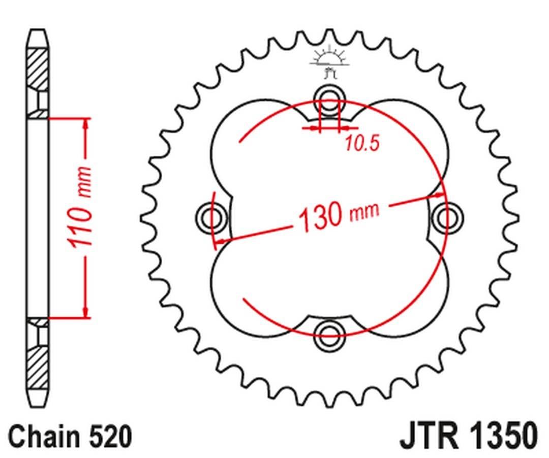 Jt Zębatka Tylna 4303 40 Honda Trx Jtr1350.40 * Łańc. 520 - zdjęcie 2