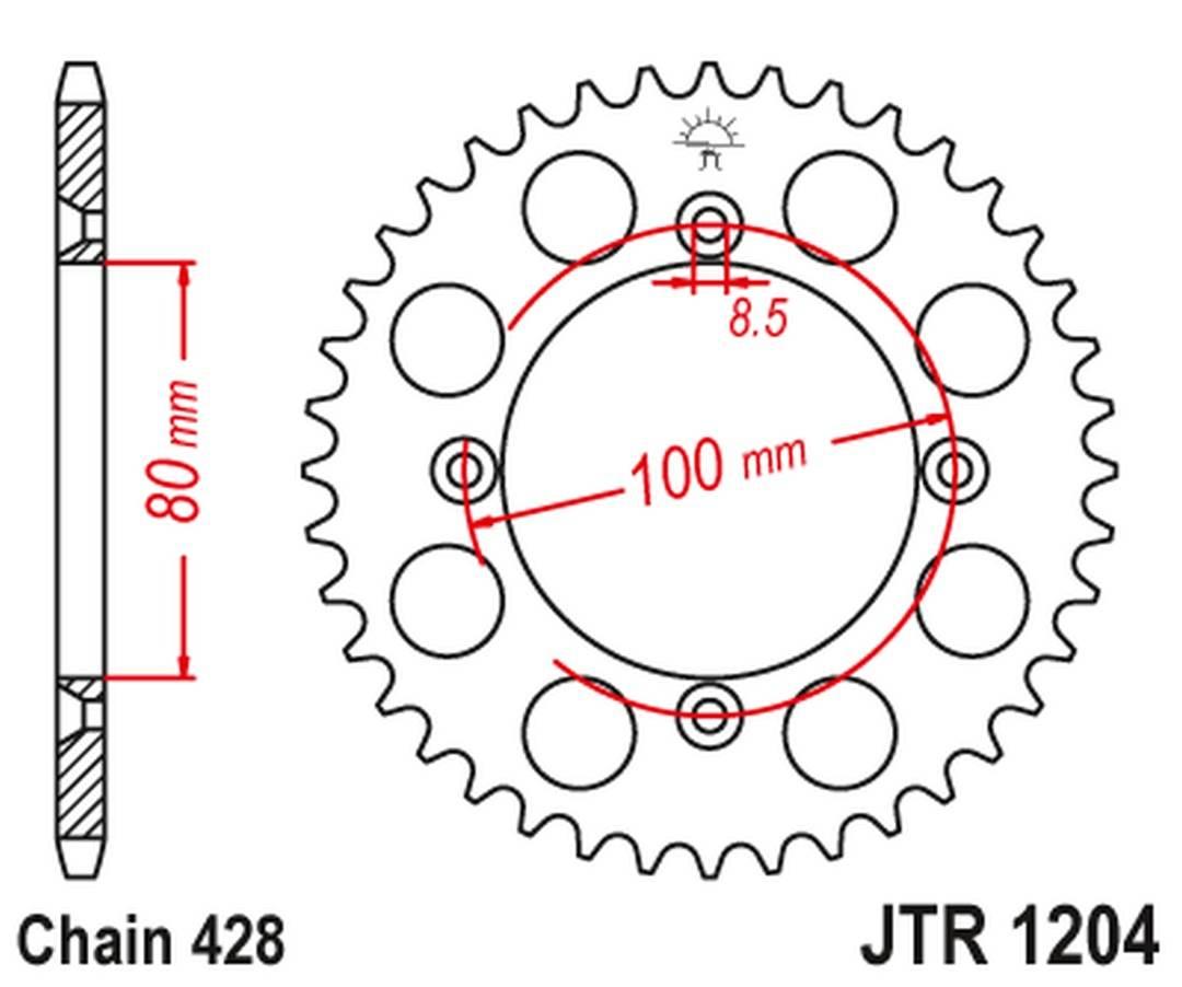 Jt Zębatka Tylna 4351 46 Honda Crf 125F '14-'21 Jtr1204.46 Łańc. 428 - zdjęcie 2