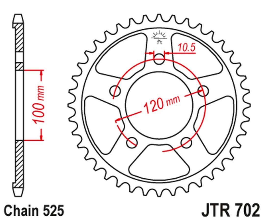 Jt Zębatka Tylna 4363 41 Aprilia 850 Mana '08-'16, Rsv 1000R '04-'09, Tuono - zdjęcie 2