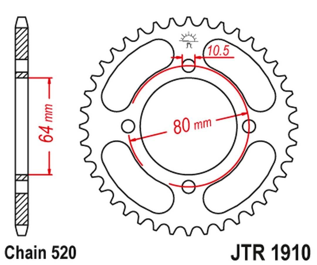 Jt Zębatka Tylna 4394 36 Aeon 125/180/190/220 '00-'09, Yamaha Yfa Breeze '8 - zdjęcie 2