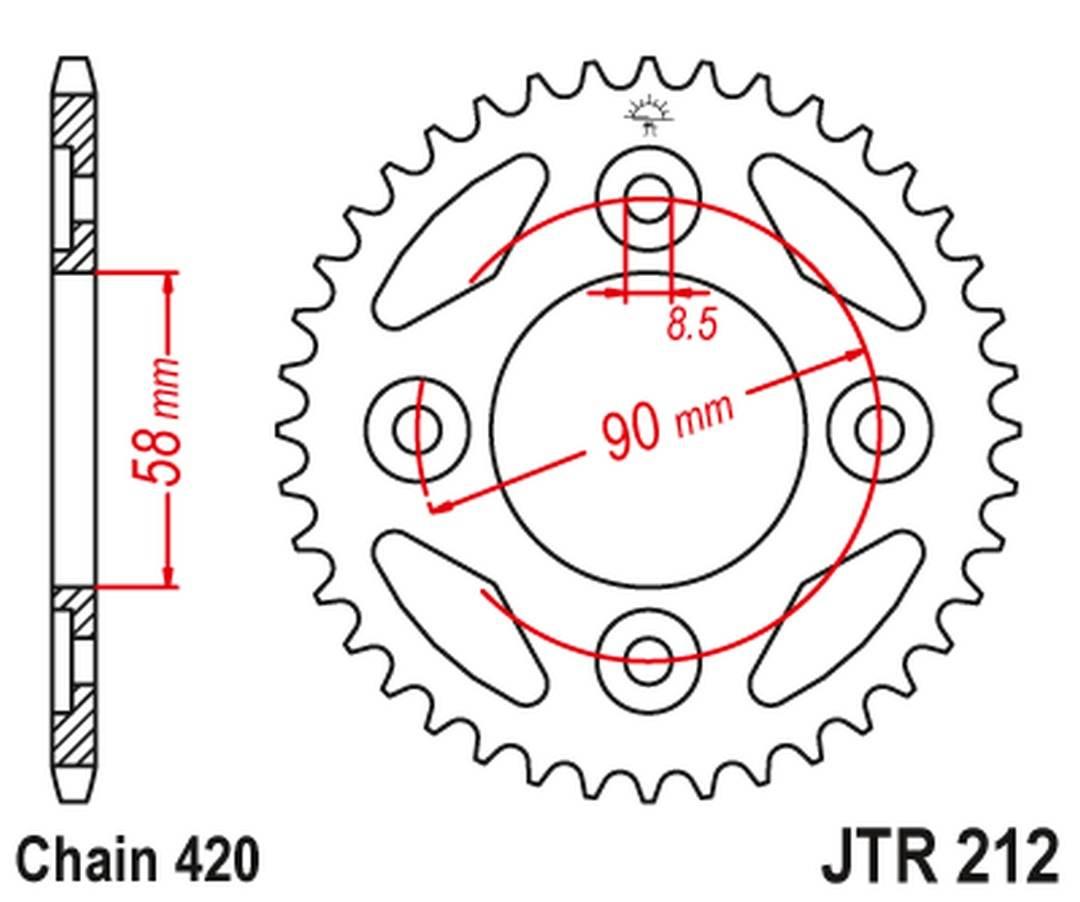 Jt Zębatka Tylna 4462 37 Honda Astrea 110 '17-'18 Jtr212.37 Łańc. 420 - zdjęcie 2