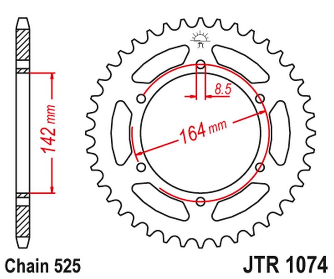 Jt Zębatka Tylna 4589 44 Hyosung Gt 650 '04-'15 458944Jt Łańc. 525 - zdjęcie 2