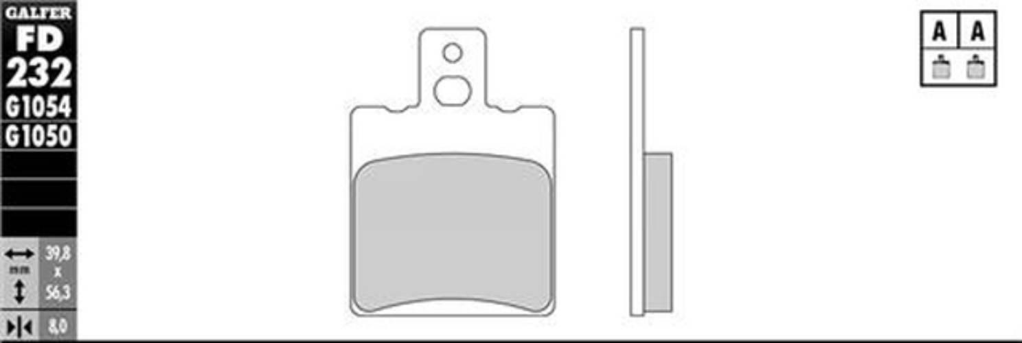 Galfer Klocki Hamulcowe Kh047 Półmetaliczne Grubość 8,0Mm
