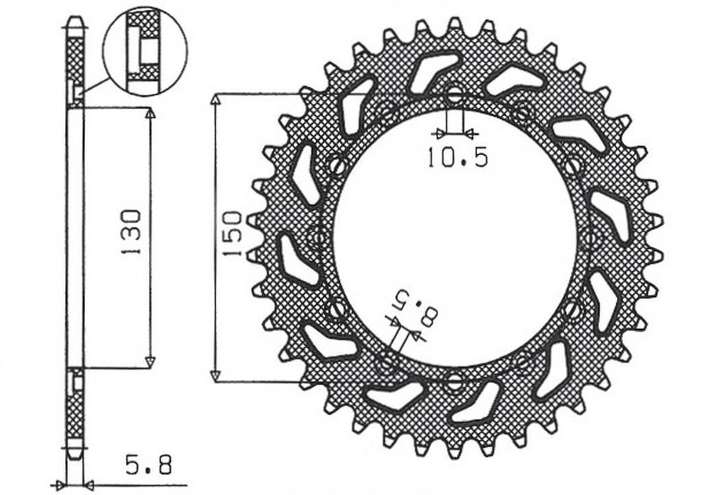 Sunstar Zębatka Tylna 236 52 245 52 Honda Nx 650 95-01, Yamaha Xj 6 09-15