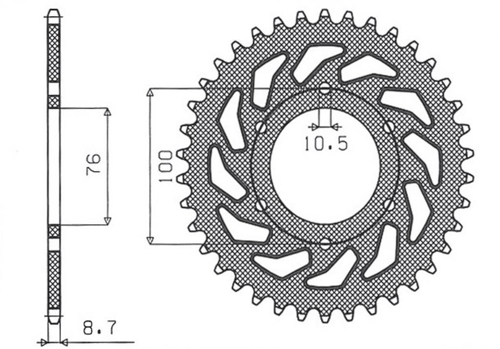 Sunstar Zębatka Tylna 818 42 Suzuki Gs 1000/1100, Gsx 1100E Jtr818.42 Łańc