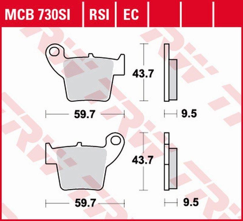 Trw Zf Klocki Hamulcowe Kh346 Organic Honda Cr 125 250 02-07, Crf 450 02-17