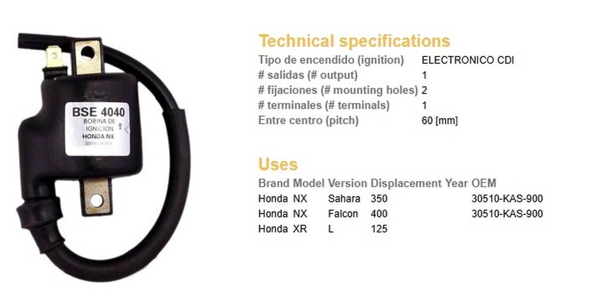 Dze Cewkomoduł Honda Nx 350 Sahara; Nx 400 Falcon; Xr 125L Wszystkie Roczni