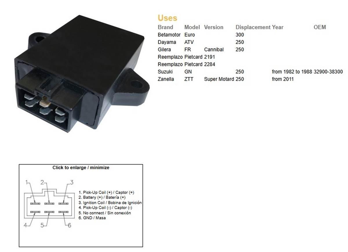 Dze Moduł Zapłonu Cdi Suzuki Gn 250 '82-'88 Oem 32900-38300 - zdjęcie 2