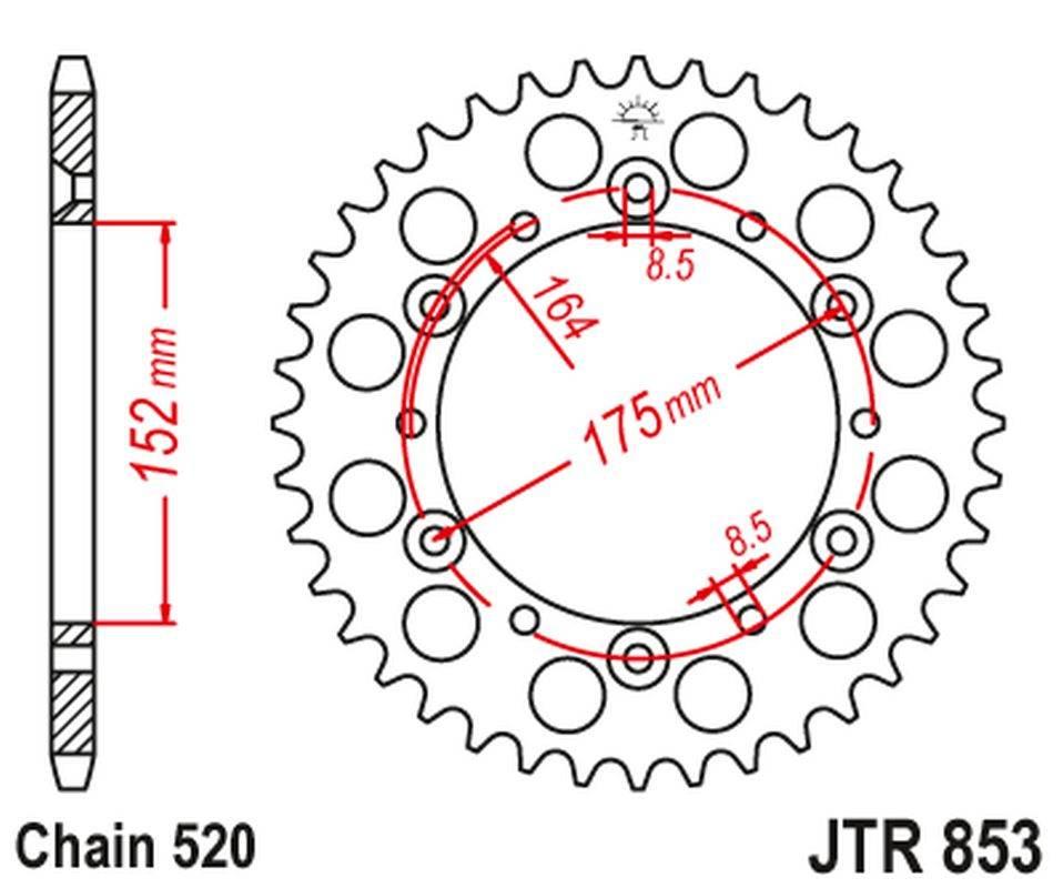 Jt Zębatka Tylna 856 43 Aluminiowa Racelite Yamaha Yz/Yzf '88-'98 85643Jta